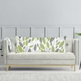 thumbnail image 4 of Floral Flowers Body Pillow Cover Grey Sage Green Leaves Long Pillow Case Protector with Zipper,Summer Decorative Pillow Covers Spring Soft Rectangle Bed Pillowcases for Bedroom,Couch,Sofa,20"x54", 4 of 5