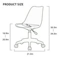 thumbnail image 2 of Swivel Home Office Chair, Adjustable Height Computer Desk Chair with Wheels, 360 °Swivel Plastic Armless Task Chair Waterproof Dining Chair for Living Room Bedroom Office Hotel, White, 2 of 9