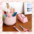 thumbnail image 2 of Pink Desk Accessory Set - 11 Piece Desk Organizer Set with Pen Holder, Stapler & Remover with Staples, Ruler, Dispenser with Tape, Clips, Scissors Pen & Flags, 2 of 8