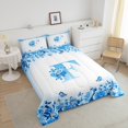 thumbnail image 4 of Erosebridal Ensemble de Couette Initiale Taille Grand, Literie Personnalisée Monogrammée Ensemble de Couette Grand, Décor Floral, Réversible, Ultra Doux, 3 Pcs, 4 of 8