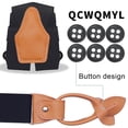 thumbnail image 4 of QCWQMYL Suspenders for Men Heavy Duty Leather Bright Brown Braces 6 Buttons Gift Black, 4 of 6