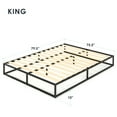 thumbnail image 3 of Mellow Modernista 10" Metal Platform Bed Frame with Wooden Slat Foundation, King, Black, 3 of 11