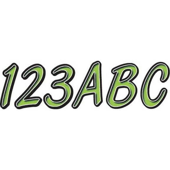 Hardline Boat Lettering Registration Kit 3 in. - 400 Kiwi Green/Black
