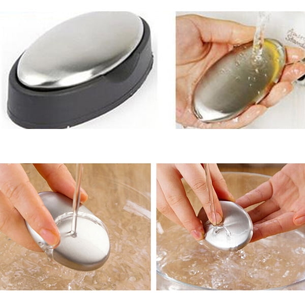 Hoople Stainless Steel Soap Bar Hand Wash Kitchen Gadget Absorbs Strong  Odor from Garlic, Onion, Fishing, Smoke, and Refrigerator.
