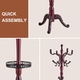 thumbnail image 3 of XXLYY 77" Wooden Coat Rack Freestanding - Adjustable Hall Tree Stand with Tray, Heavy Duty Coat Hanger for Entryway, Bedroom, Living Room, Office, 3 of 7