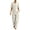 Beige, variant on Women's Relaxed Fit Two-Piece Set, Mandarin Collar Short Sleeve Top with Matching Wide Leg Pants, Breathable Casual Outfit for Summer