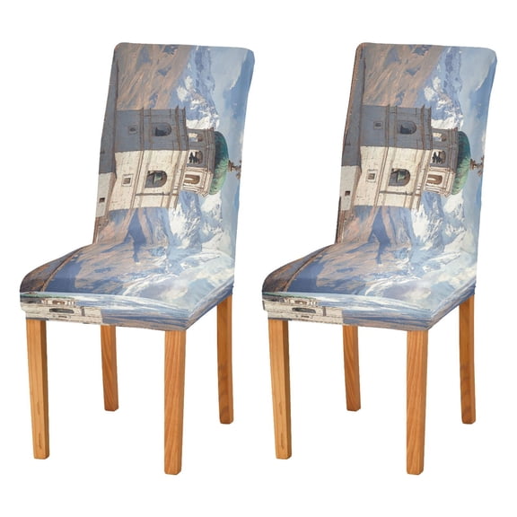 BZSMCE Chairs Slipcovers Dining Chair Covers White Bell Tower Creative Pattern