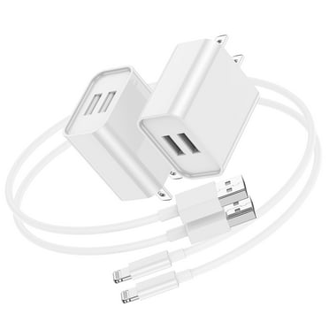 Long iPhone Charger 6ft, 2 Pack [Apple MFi Certified] Lightning to USB Charging Cable Cord with 2 USB Wall Charger Power Adapter Travel Plug Block for iPhone 14 13 12 11 Pro XS Max iPad Case
