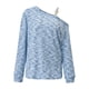 thumbnail image 5 of Blusa Sudadera básica Cuello inclinado Hombro caído Traje de vacaciones para mujer (XL) Azul Cgtredaw Azul T XL para Mujer, 5 of 7