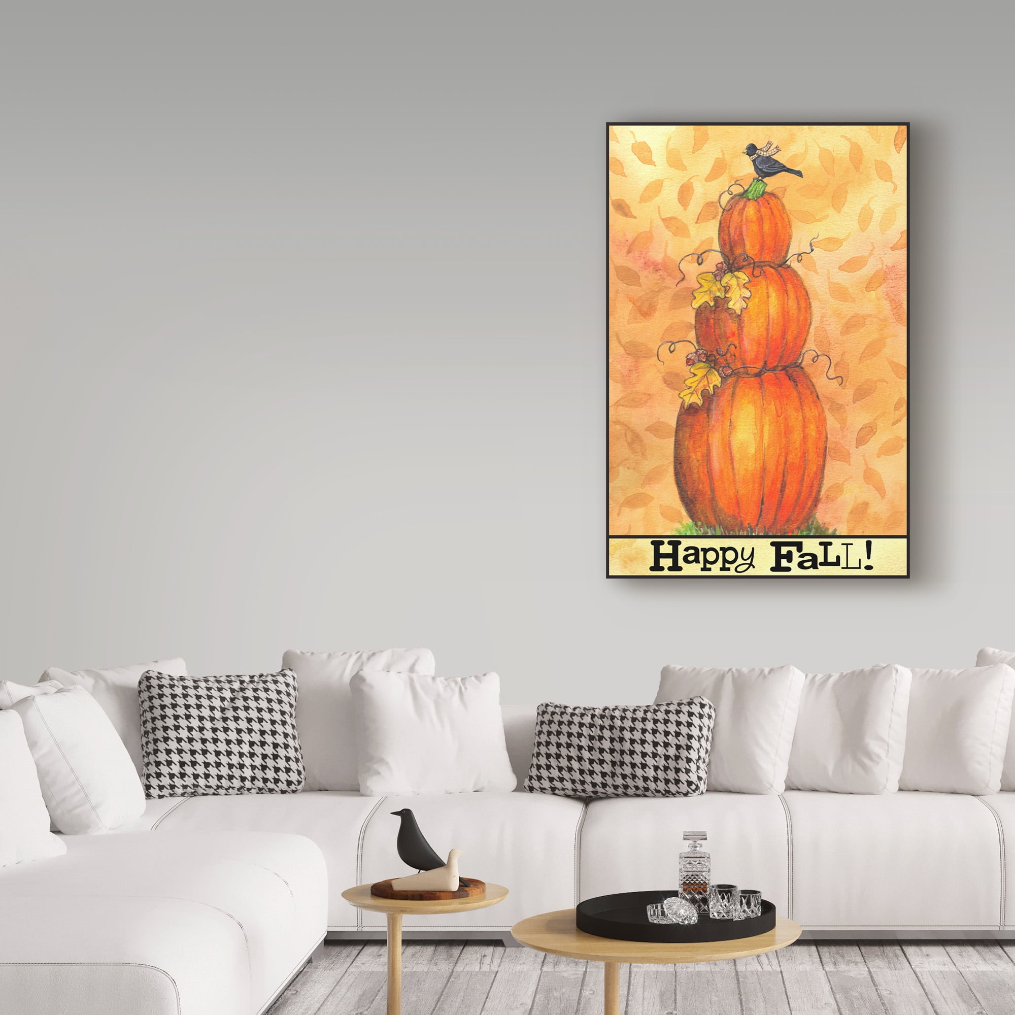 Trademark Fine Art 'Pumpkins Happy Fall' Canvas Art by Melinda Hipsher