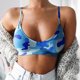 thumbnail image 3 of Sujetador deportivo sin aros para mujer, con estampado de camuflaje, transpirable, con tirantes finos y soporte para el pecho, talla grande, para el hogar, color azul cielo, 3 of 8