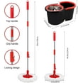 thumbnail image 2 of Spin Mop and Bucket with Wringer Set, Mop Bucket Cleaning System for Floor Cleaning, 360°Rotation, 3 Microfiber Mop Heads, 2 of 6