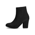 thumbnail image 6 of BLISSFUL STEP Women's Side Zipper Block Heel Ankle Boots Black 5.5, 6 of 8