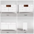 thumbnail image 6 of RichYa White Dresser for Bedroom, 6 Drawer Dresser with Open Storage Shelf and Genuine Leather Pull Handles, Modern Chest of Drawers, 6 of 10