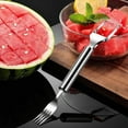 thumbnail image 4 of Watermelon Cutter Fork Stainless Steel Fruit Fork Slicer Melon Cube Cutting Tools for Kitchen Camping, 4 of 8