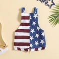 thumbnail image 3 of Douhoow Baby Boy Girl Stars Stripes Romper 4th of July Overalls Infant Summer Short Jumpsuits, 3 of 7