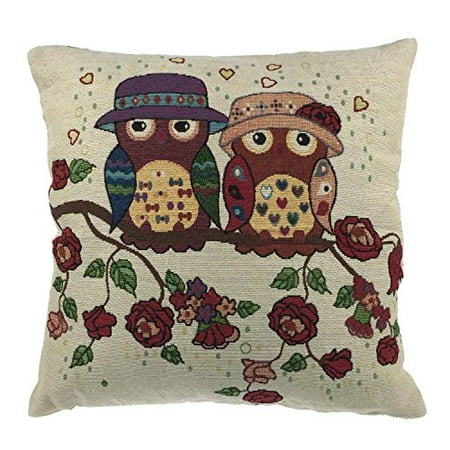 Luxbon - Durable Machine Washable Tapestry Jacquard Throw Pillow Case Custhion Cover 18 x 18 ...