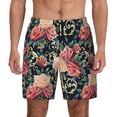 thumbnail image 2 of Goofa Rose Flowers Printed Men's Swim Trunks Board Shorts Quick Dry Mens Swimming Trunks with Compression Liner,Breathable Fit Hawaii Beach Shorts-Large, 2 of 9