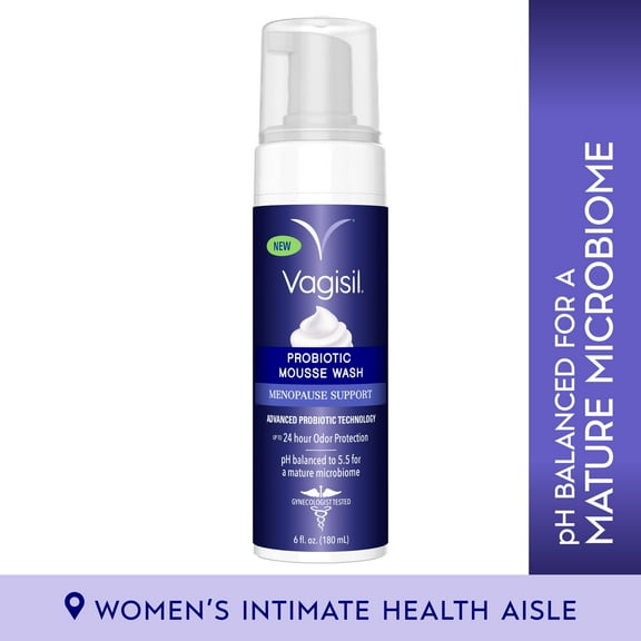 Vagisil Menopause Support Probiotic Feminine Mousse Wash, 6 oz