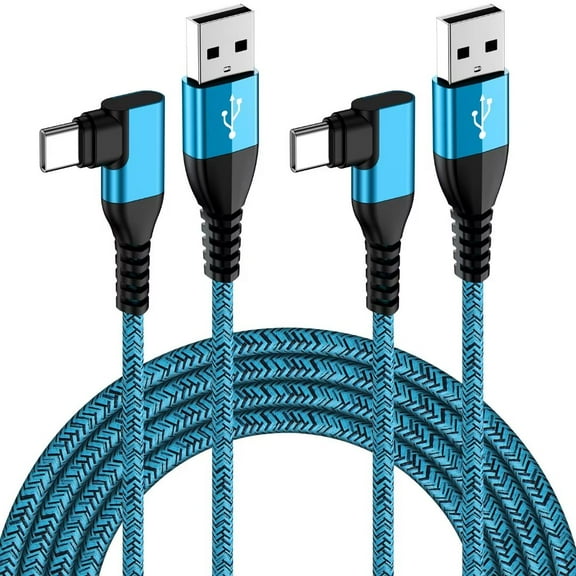 USB C Cables,Type C Fast Charging Cable 6ft USB C Cables 6ft-2PACK,ABCPOW Right Angle 90 Degree USB A to USB C Type C Cable High Speed Fast Charger for Android Type C Charger Phone Cord for Samsung