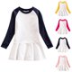 thumbnail image 3 of Odeerbi Niñas Vestido Sudadera Raglan Primavera Otoño Manga Larga Vestido Algodón Color Bloqueado Cuello Redondo Vestido Suelto, 3 of 3