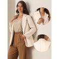 thumbnail image 2 of DARING DIVA Women's Faux Leather Jacket Lapel Collar PU Biker Moto Casual Oversized Blazer L Beige, 2 of 5