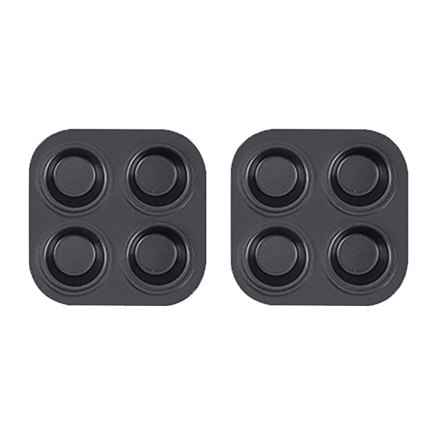 Molde para muffins Keeplus de 4 agujeros, utensilios para hornear, molde antiadherente para cupcakes, molde para mini tartas, bandeja de acero al carbono resistente para muffins, molde estándar para