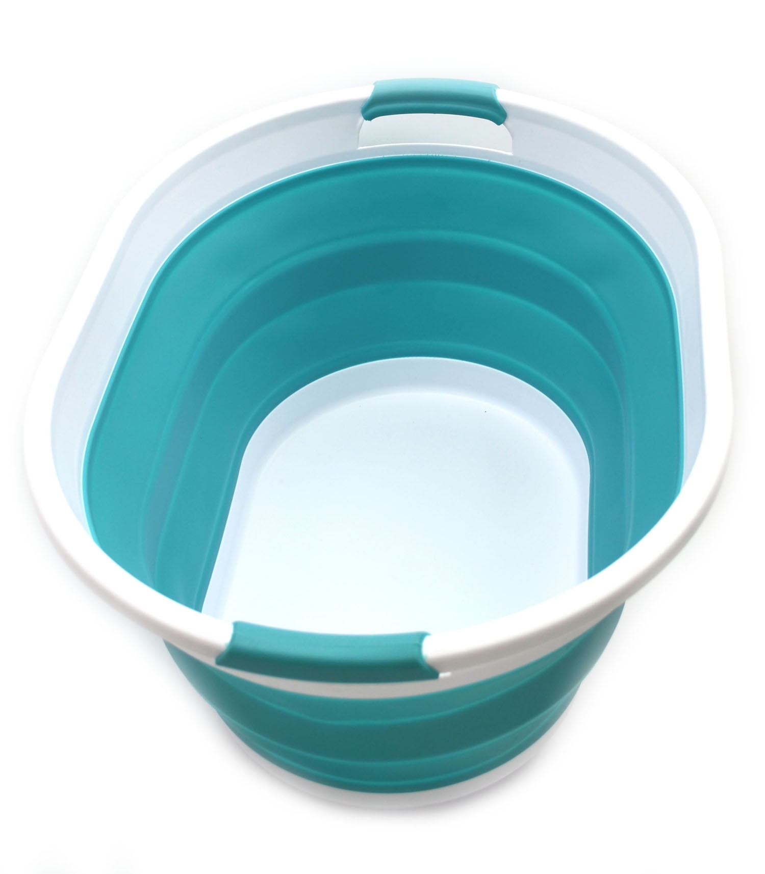 SAMMART Collapsible Plastic Laundry Basket Oval Tub / Basket