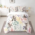 thumbnail image 2 of 7 Piece Cute Donkey Twin Bedding Set,Farmhouse Animal Donkey Comforter Set,Farm Country Floral Bed Set Watercolor Flower Bed in a Bag with Fitted Sheet+Flat Sheet+Pillowcases, 2 of 5