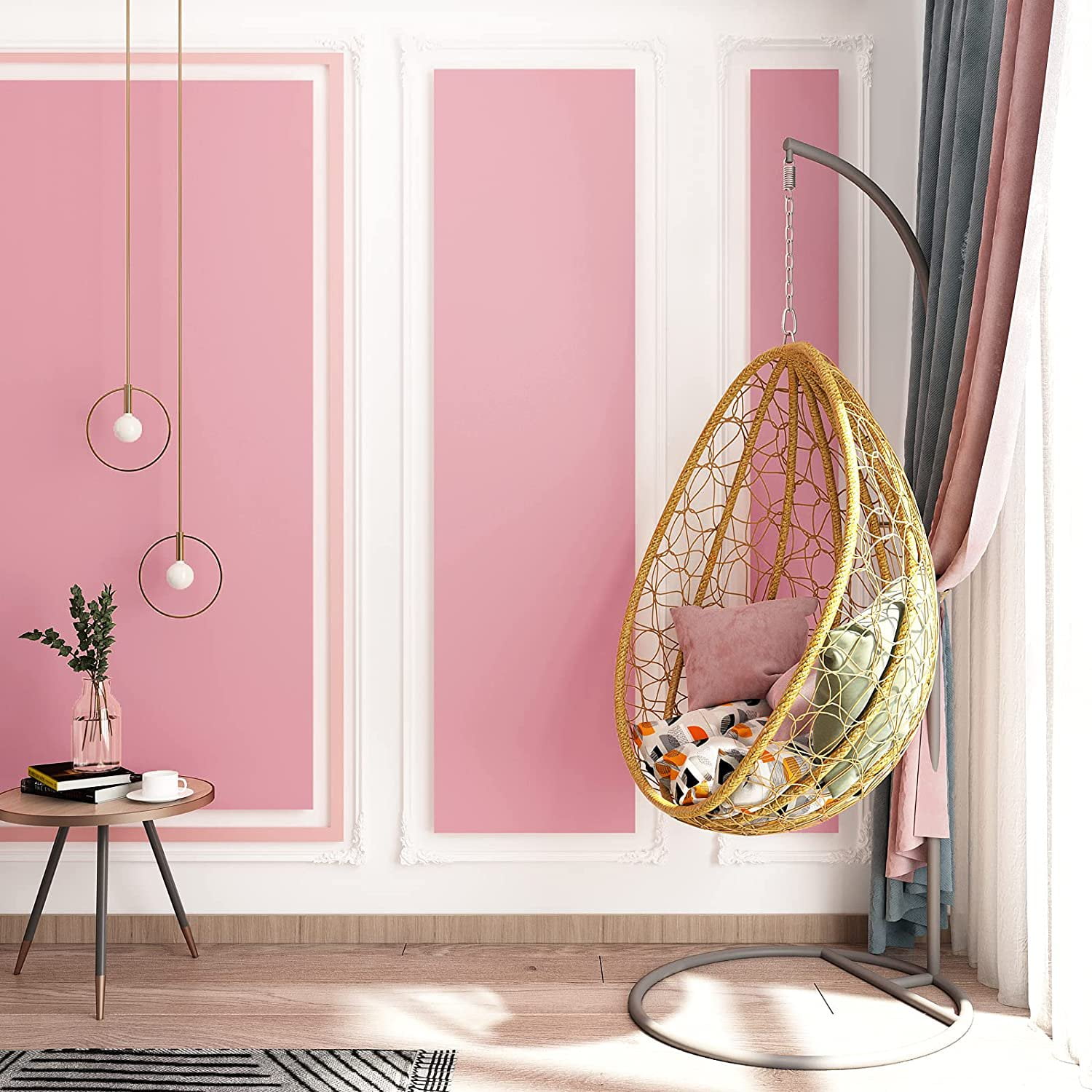 VEELIKE Pink Wallpaper Peel and Stick 15.7''x118'' Self Adhesive Thicken Pink Contact Paper for Bedroom Waterproof Vinyl Film Roll for Walls Cabinet Dresser Shelf Drawer Liners Living Room