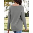 thumbnail image 4 of Sherrylily Women Oversized Deep V Neck Sweaters Sweater Pullover Long Sleeve Jumper, 4 of 6
