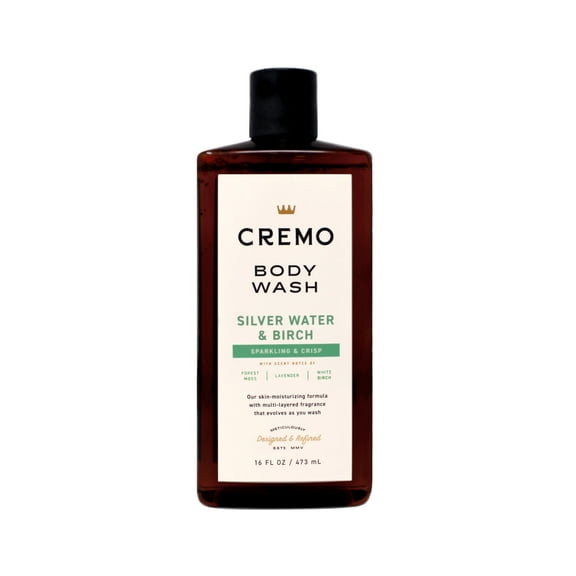 Cremo Body Wash for Men, Silver Water & Birch, Sparkling & Crisp, 16 Fl Oz