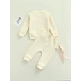 thumbnail image 5 of Newborn Baby Boy Girl Clothes 6M 12M 18M 24M Gender Neutral Sweatsuit Unisex Solid Outfit Long Sleeve Warm Pullover Pant Set, 5 of 10