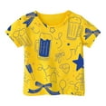 thumbnail image 1 of T-Shirts d'Été pour Filles, Doux, Imprimé Graphique, Manches Courtes, Basiques, Col Rond, Taille 3-4T, 1 of 4