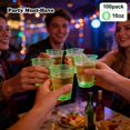 thumbnail image 3 of JJEAN-100 Pack 16 oz Green Plastic Cups, Green Party Cups, Clear Disposable Wine Glasses for St. Patrick's Day, Birthdays, Picnics, Carnivals & Party Events, 3 of 4