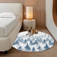 thumbnail image 3 of Blue Forest Round Area Rug 3.3 FT, Non Slip Small Entryway Kitchen Mat, Contemporary Silhouette Abstract Art Washable Soft Circular Rug Non-Shedding Door Mat for Bathroom Playroom Kids Room, 3 of 9