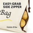 thumbnail image 4 of 3-Pack Vegetable Storage Bags for Potatoes Onions and Garlic with Drawstring and Zipper, 4 of 5