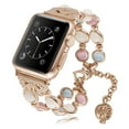 thumbnail image 2 of Band Compatible for Apple Watch 41mm 40mm 38mm, Adjustable Elegant Beads Pendant Handmade Night Luminous Pearl Women Girls Strap Bracelet for iWatch Series SE 9 8 7 6 5 4 3 2 1, Gold, 2 of 8