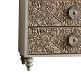 thumbnail image 4 of Benjara 36 Inch Nightstand Dresser, 5 Drawers, Floral Design, Antique White, 4 of 6