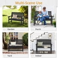thumbnail image 5 of Carolayne 47" HDPS Outdoor Seating Bench, Armrest Garden Chair for Backyard & Porch, Black, 5 of 6