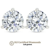 Lab Grown Diamond 5 Carat Earring | F-G VS Quality | IGI Certified Solitaire Stud Earring | 14K Rose Gold | Friendly Diamonds Earrings