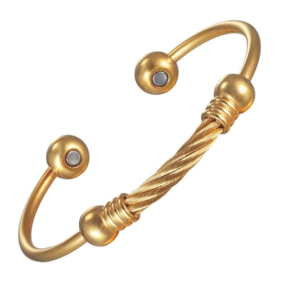 Magnetia Stainless Steel Open End Magnetic Bead Bracelets for Women Trendy