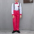 thumbnail image 2 of ZACPNCV Boys Suits Set Vest Pants Dress Shirt and Tie for Toddler Kids Formal Dresswear Hot Pink 7-8 Years, 2 of 5