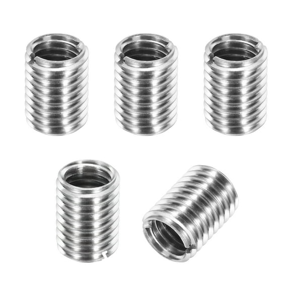 Thread Adapters Sleeve Reducing Nut, 5 Pcs M12x1.75 Male to M10x1.5 Female Repairing Insert Nut Screw Reducer Conversion 303 Stainless Steel Fastener 15mm