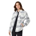 thumbnail image 2 of Free Country Women's Chill Out Fleece Shirt Jacket Black Heather Plaid M, 2 of 3