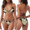 thumbnail image 3 of KLL Panda Doing Yoga Print Bikini Set for Women,String Two Piece Halter Top Triangle Bikini Set with Tie Side Bottom Sexy Swimsuit Bathing Suits, 3 of 5