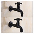 thumbnail image 5 of Total Brass Black Oil Brushed Double Using Washing Machine Faucet Bathroom Corner Faucet Tap Garden Outdoor Mixer ,360° Swivel Spout, 5 of 6