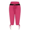 thumbnail image 3 of Womens Yoga Capri Pants Athletic Cropped Jogger Running Sweatpants Loose Fit Drawstring Waist Lounge Pants w Pockets, 3 of 4