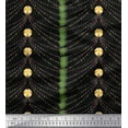 thumbnail image 1 of Soimoi Poly Georgette Fabric Leaves & Celebration Flag Party Printed Fabric 1 Yard 42 Inch Wide, 1 of 3