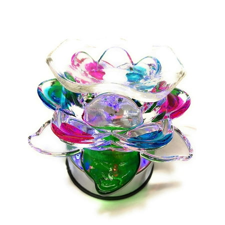 Oil Burner Plug In Glass Rose Lotus Touch (ET-322) Electric Fragrance Oil Tart Warmer (Burner / Warmer / Lamp) ()